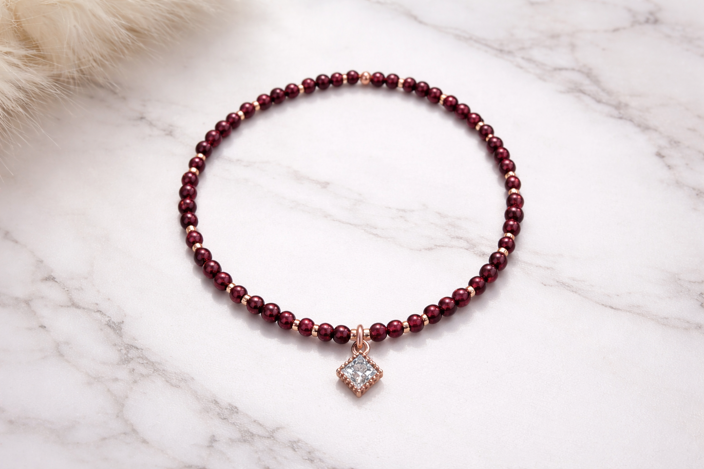 Armband Granat Roségold