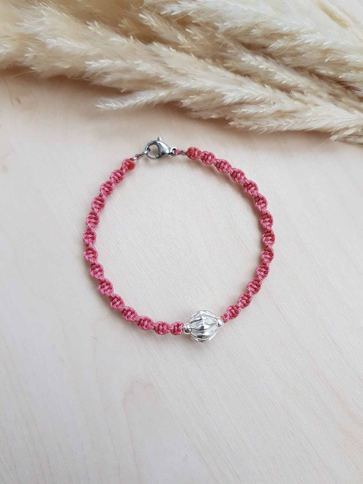 Geknüpftes Armband Kürbis 🤣Silbrig