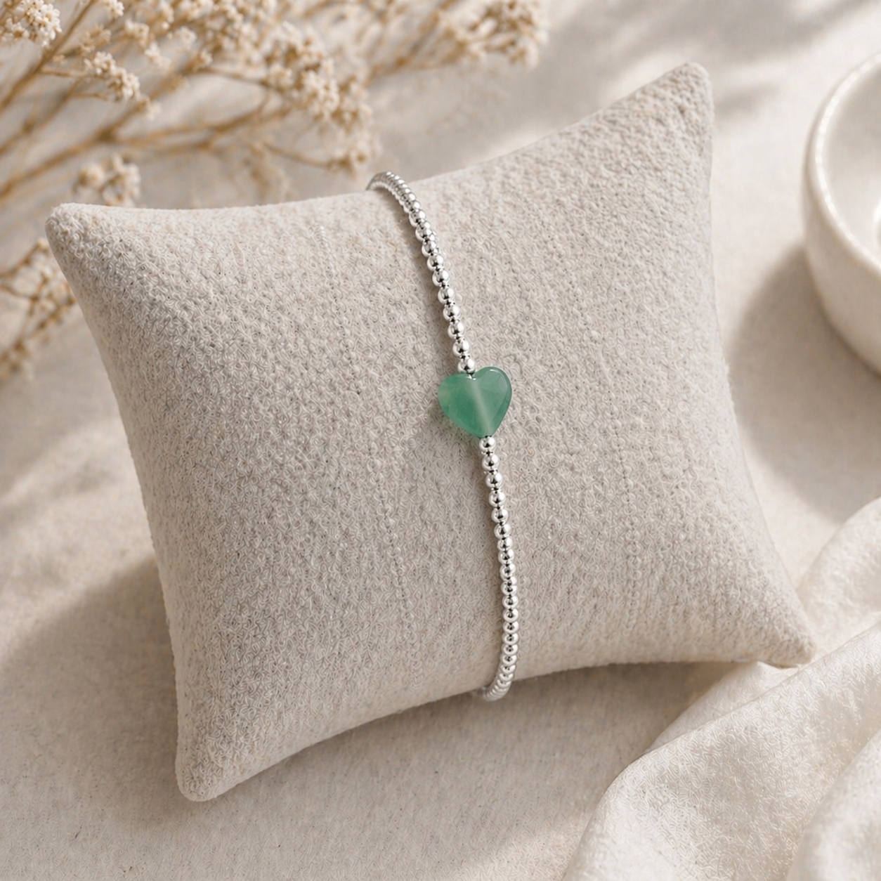 Armband Edelsteinherz Silbrig