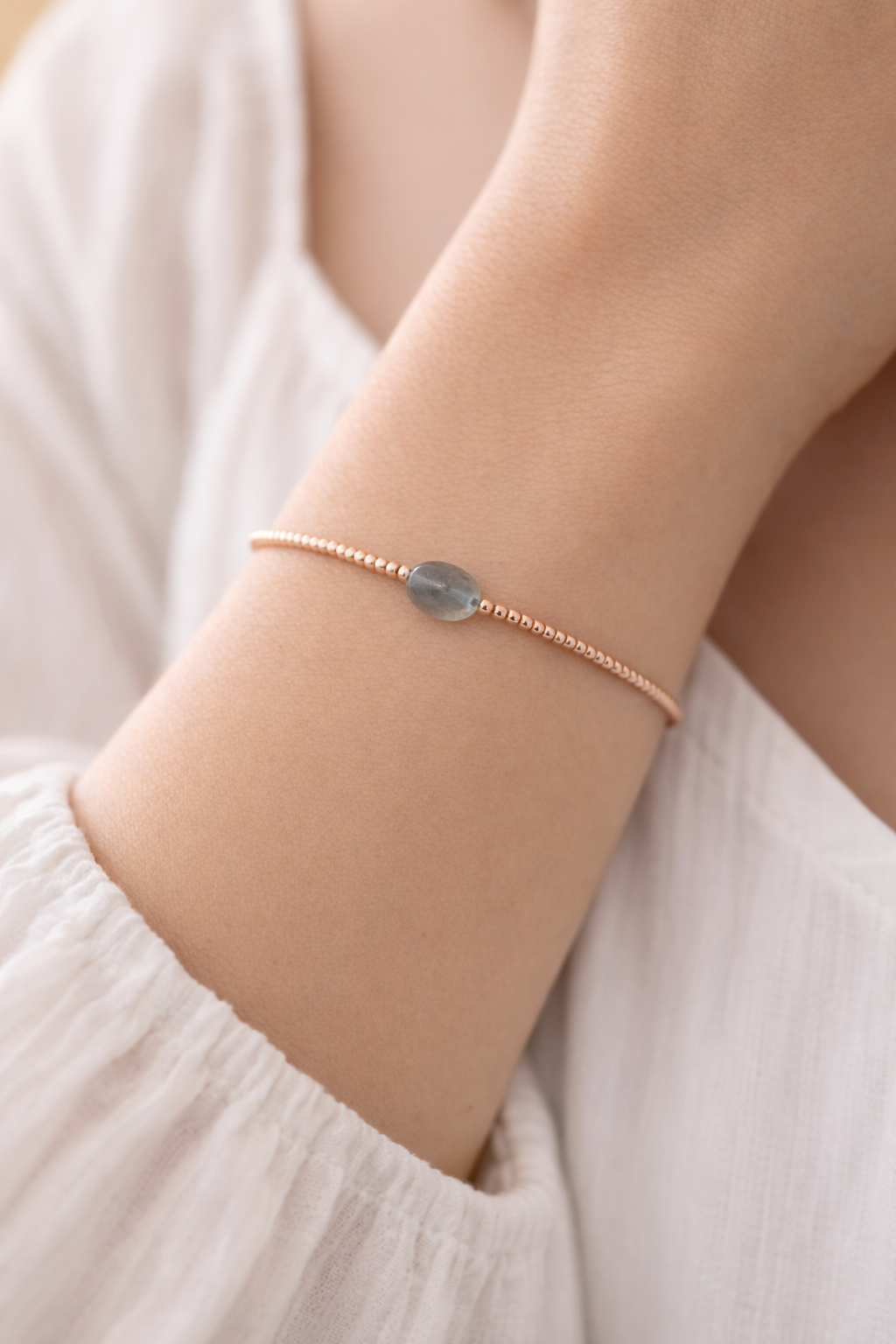 Zartes Armband Labradorit Roségold
