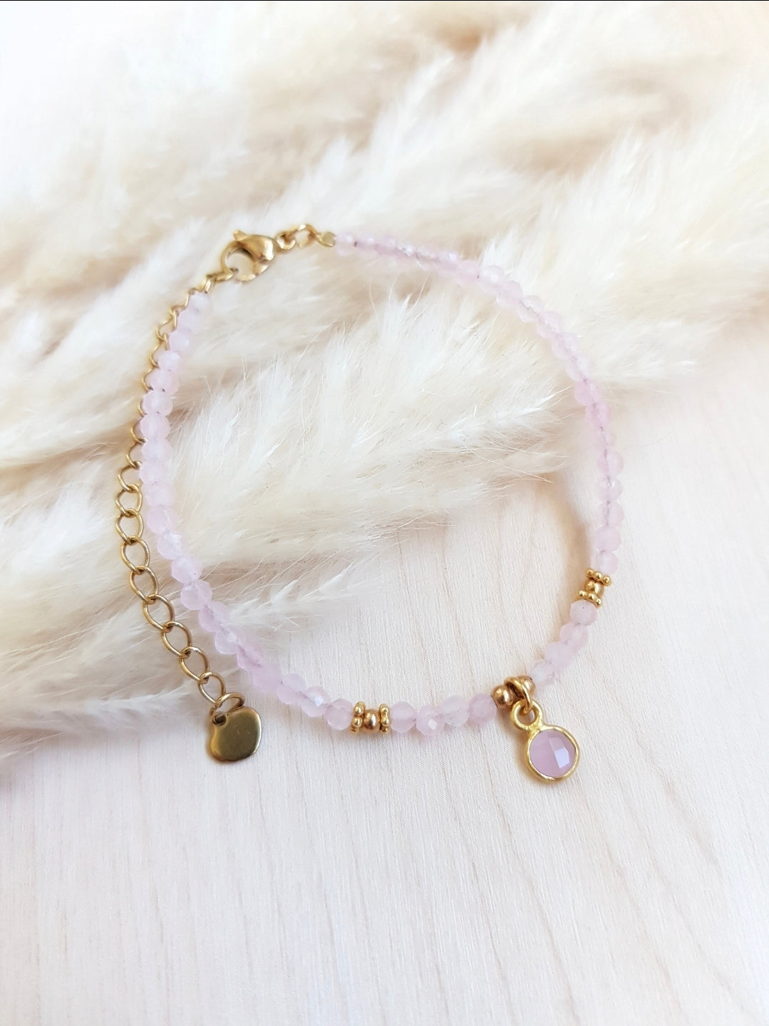 Edelsteinarmband Rosenquarz