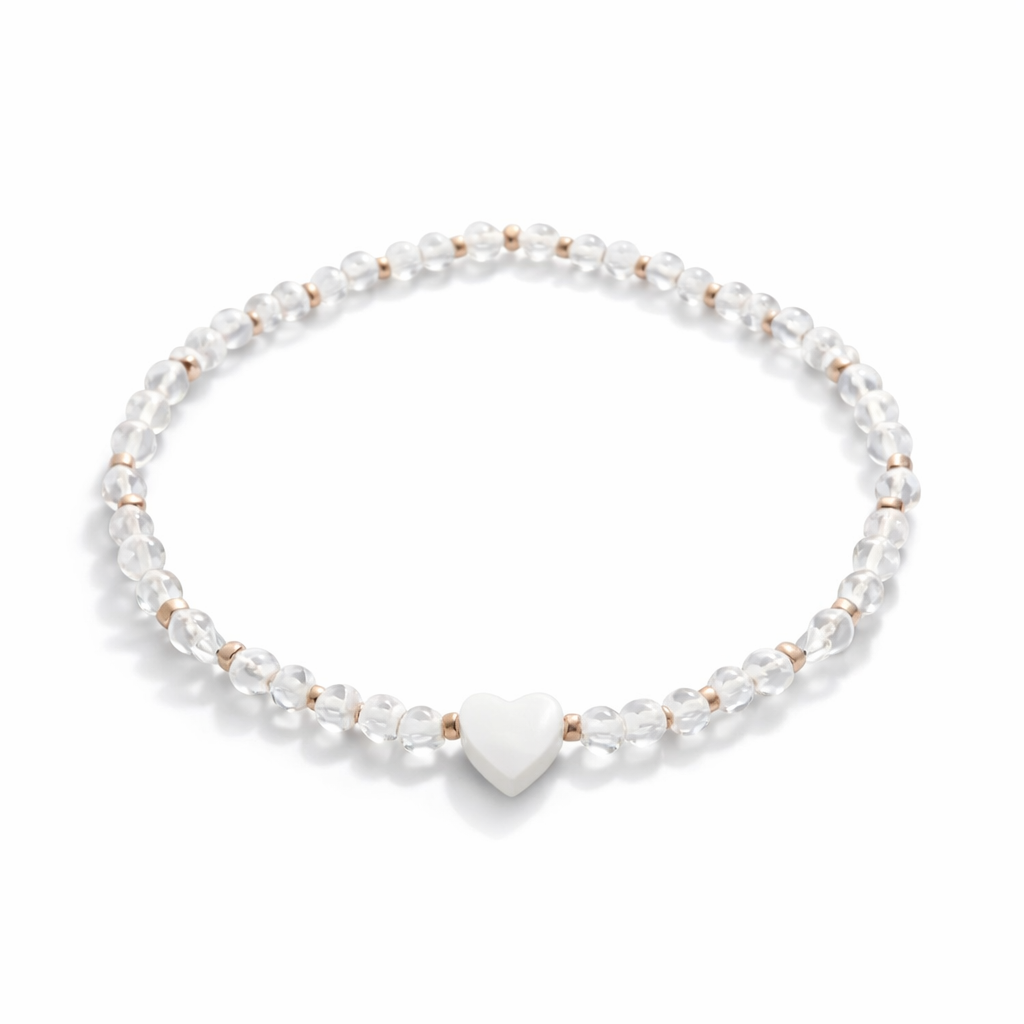 Armband Bergkristall Herz Roségold