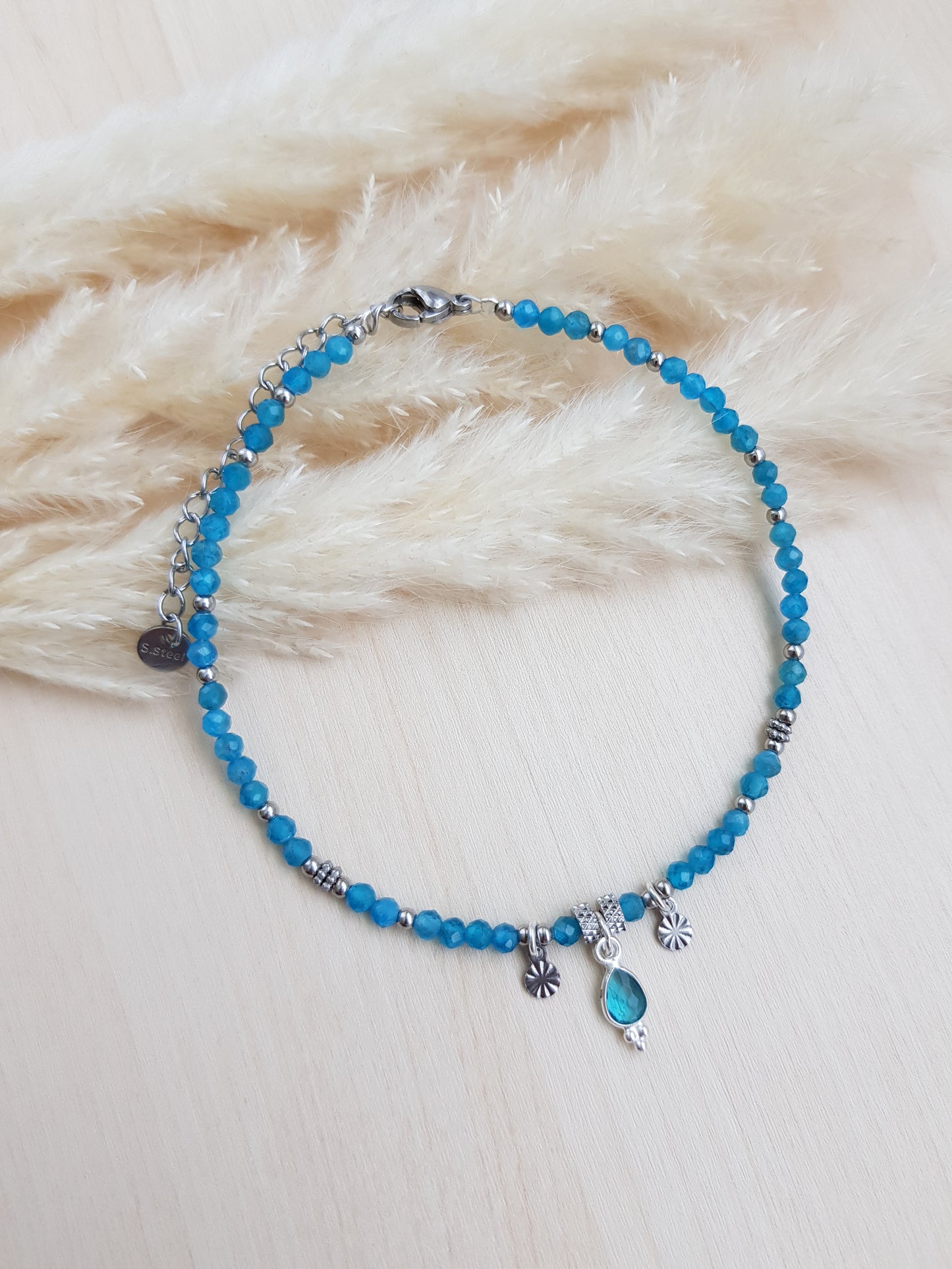 Edelsteinfusskette Apatit