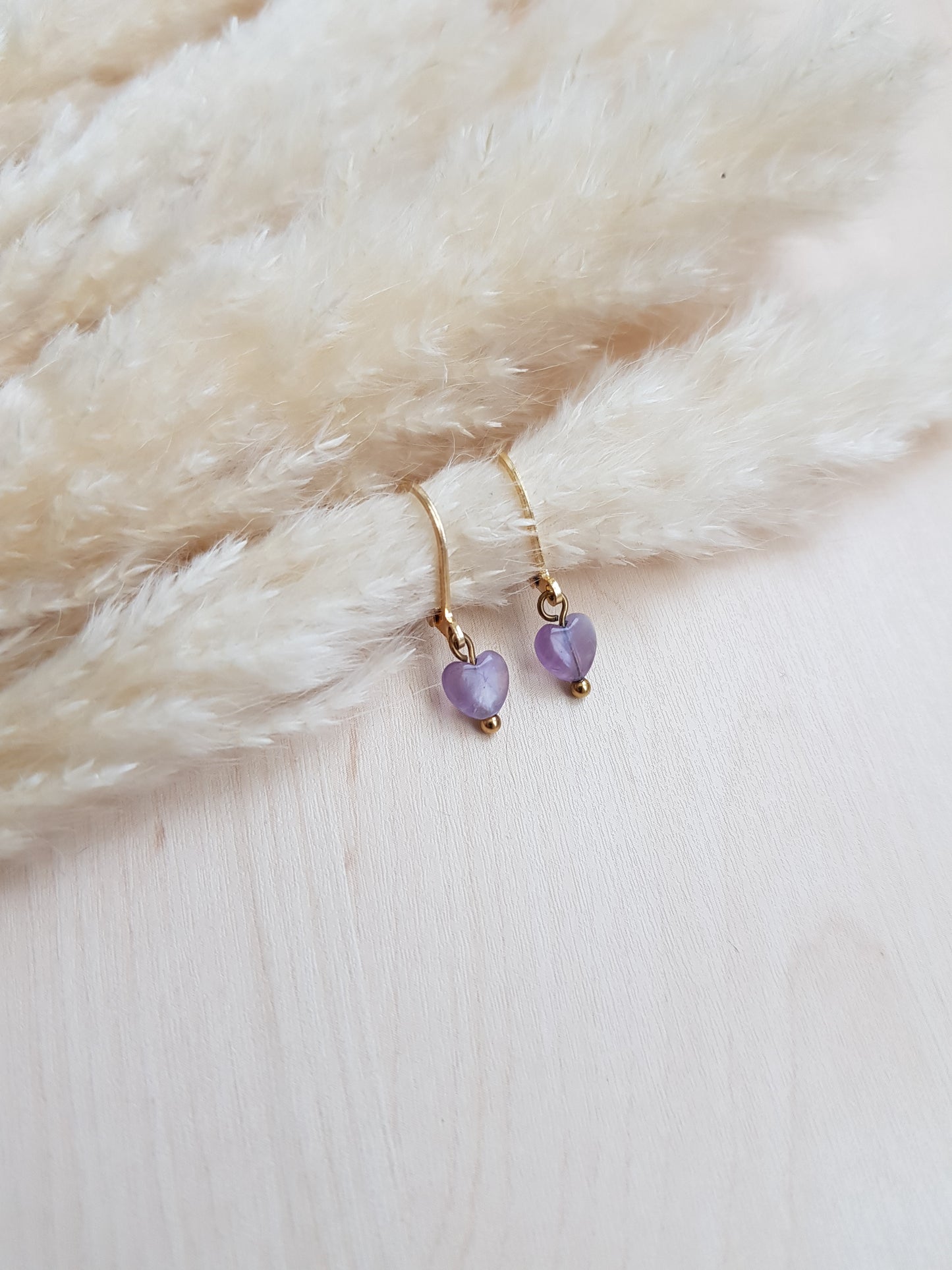 Ohrringe Herz Amethyst Goldig