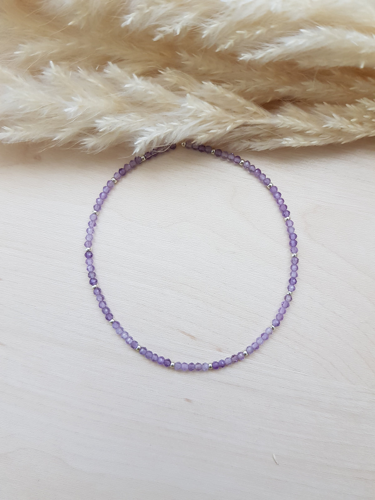 Amethyst Armband Silbrig
