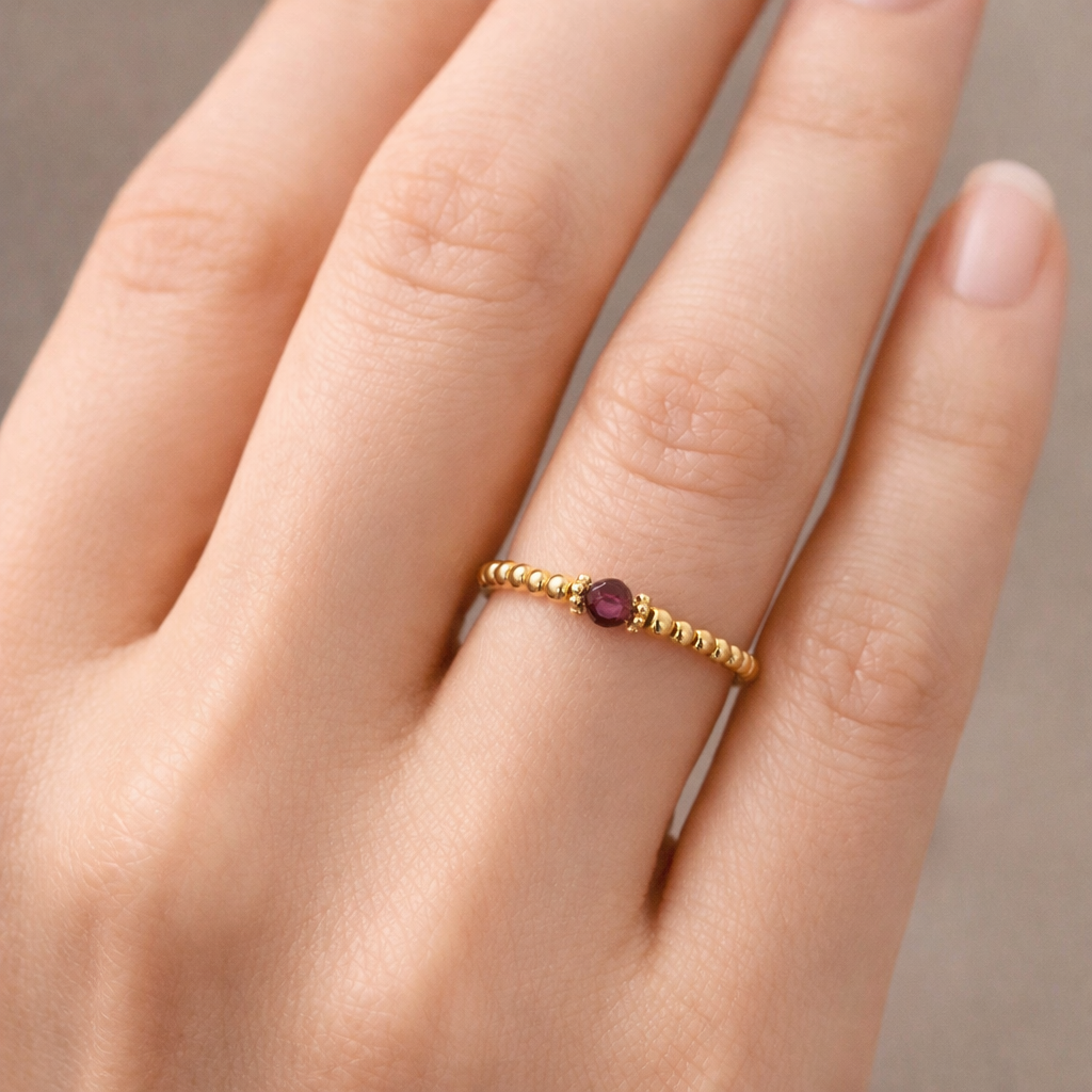 Ring Granat Goldig