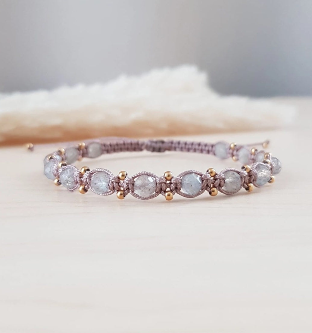 Geknüpftes Armband Labradorit