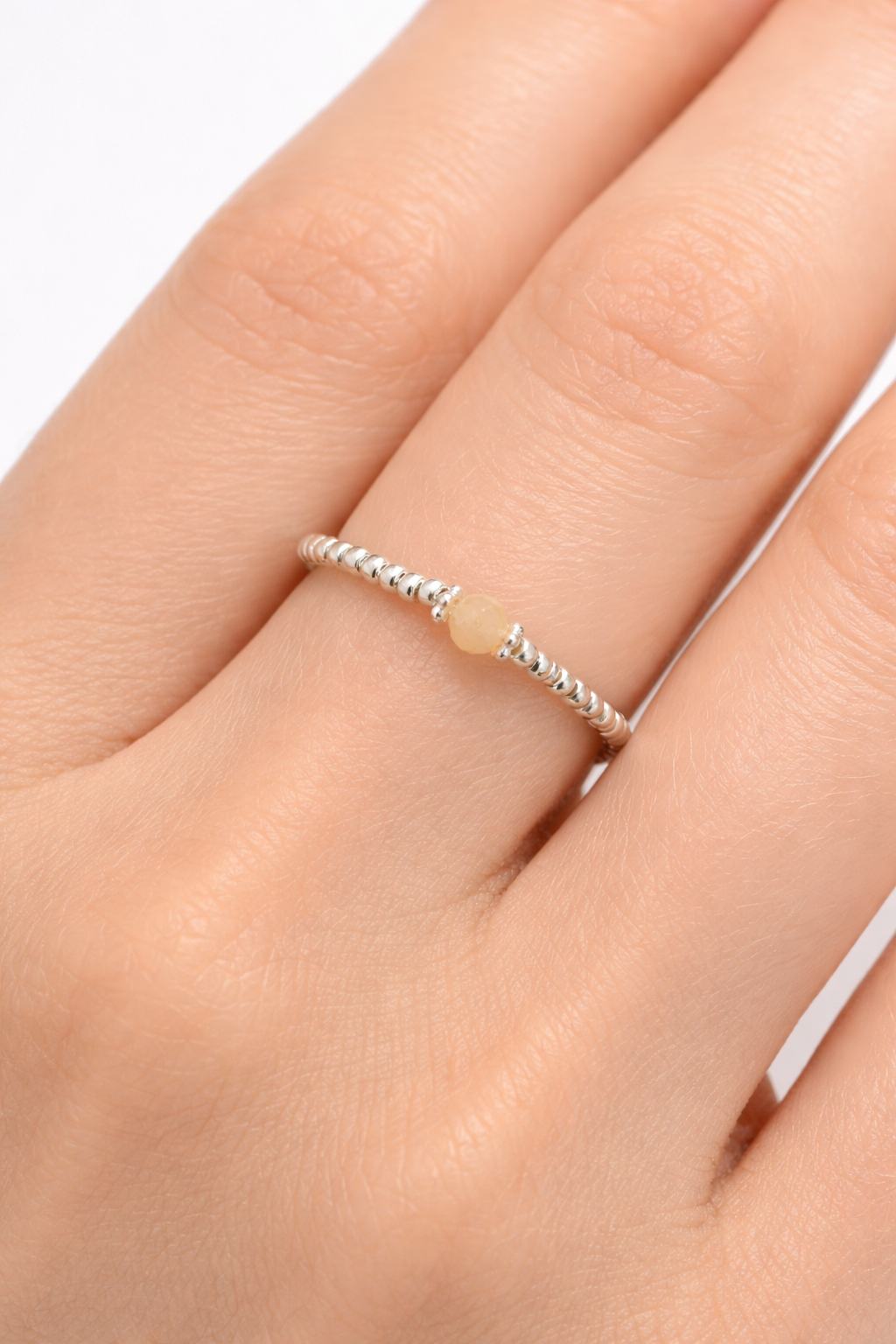 Ring Sonnenstein Silbrig