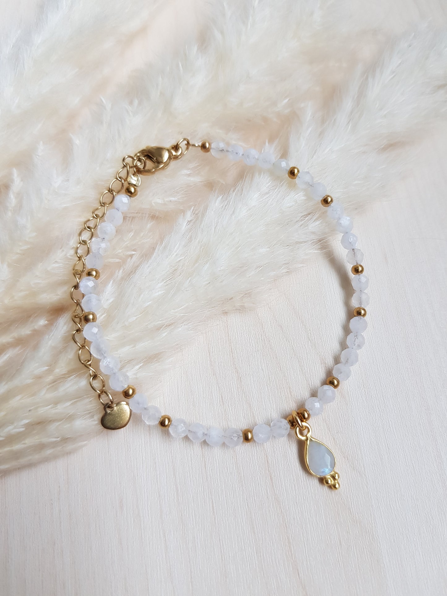 Edelsteinarmband Regenbogenmondstein