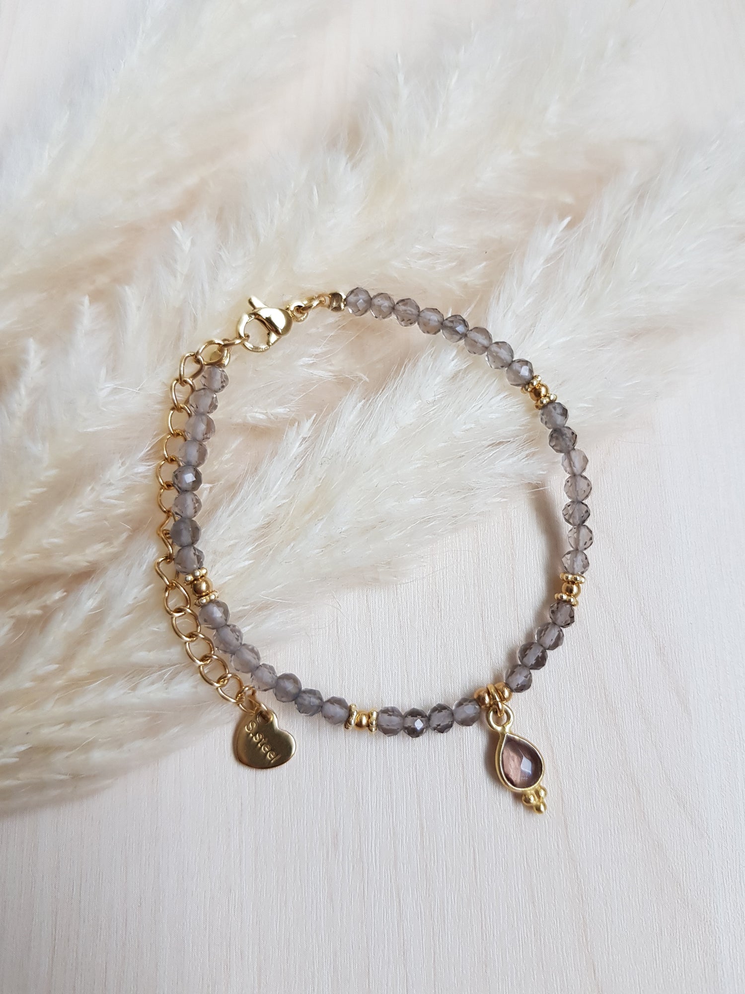 Edelsteinarmbänder mit Anhänger Gold/Silber ♡