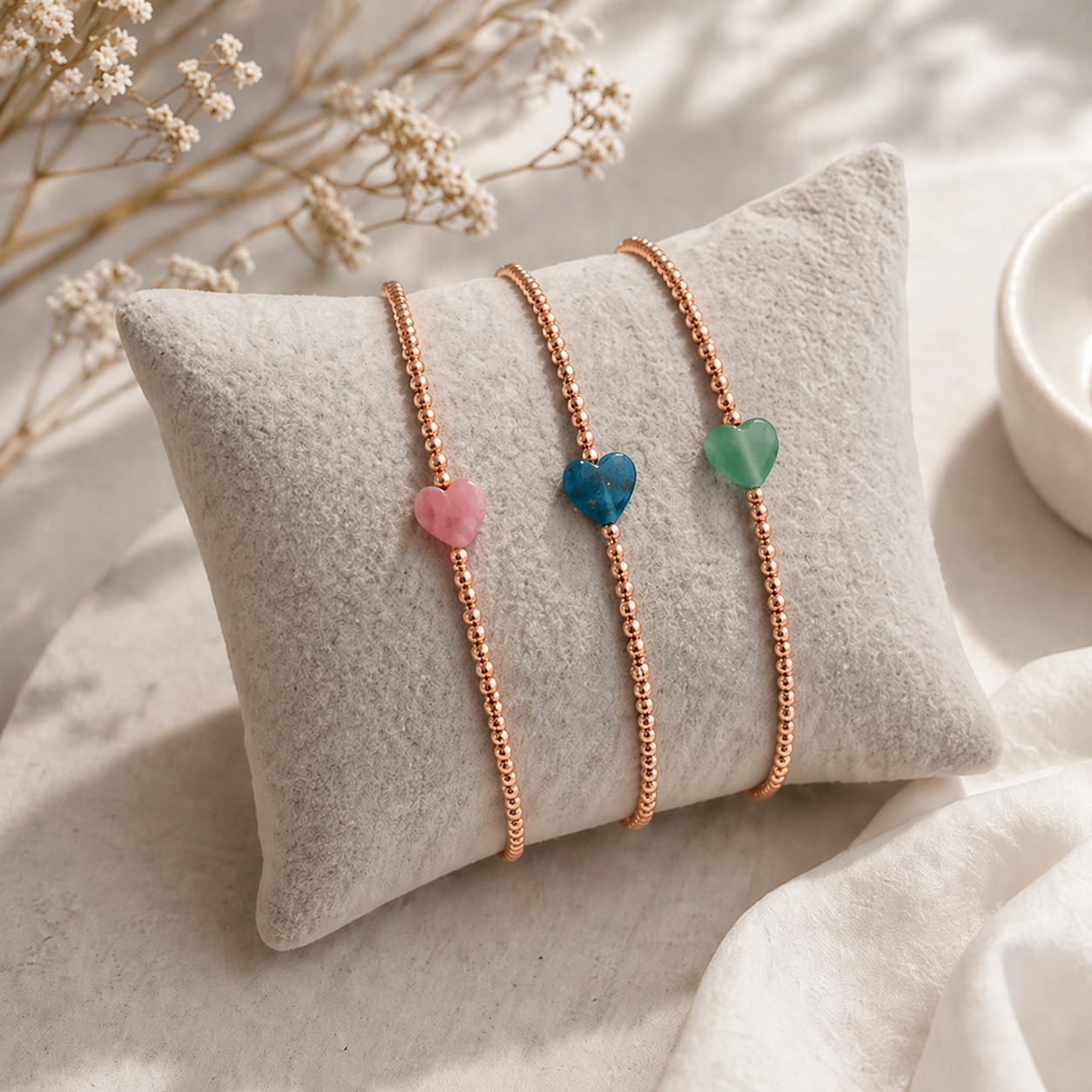 Armband Edelsteinherz Roségold