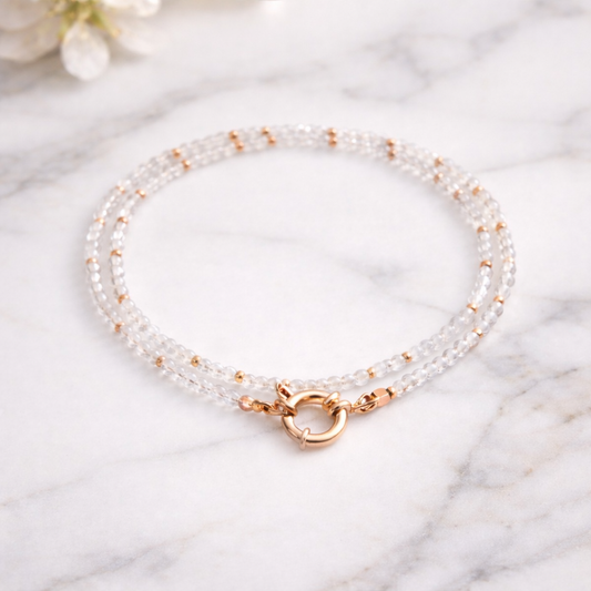 Wickelarmband Bergkristall Roségold