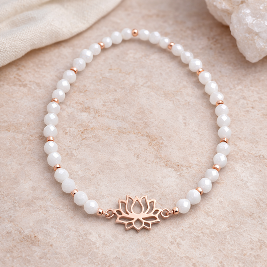Armband Mondstein Roségold Lotus