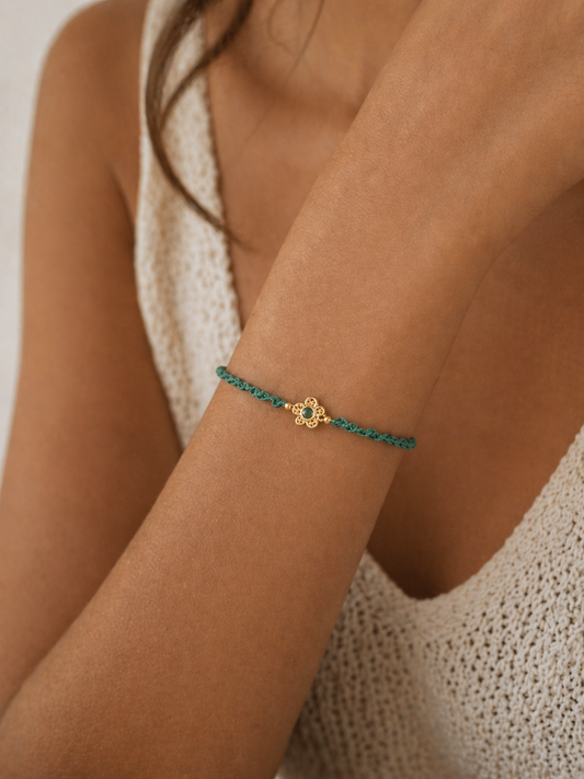 Geknüpftes Armband Blume Aventurin