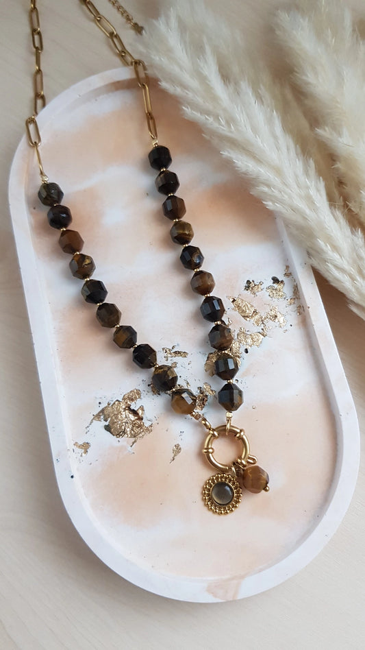 Halskette Tigerauge Gold