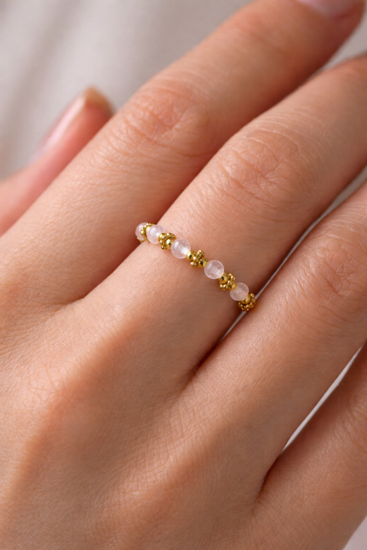 Ring Rosenquarz Goldig