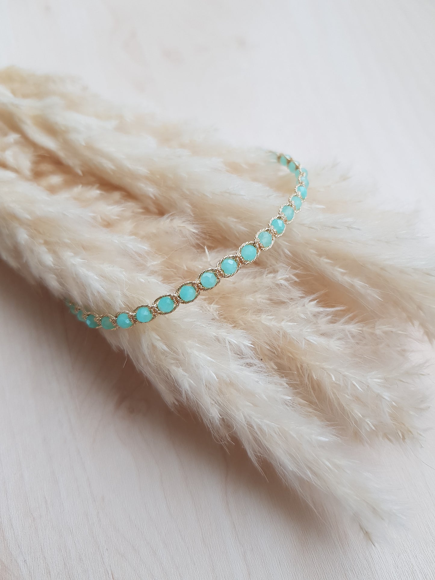 Geknüpftes Armband Amazonit Goldig