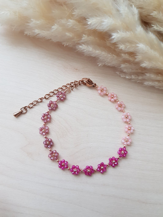Blümchen Armband Rosaverlauf Zirkonia Roségold