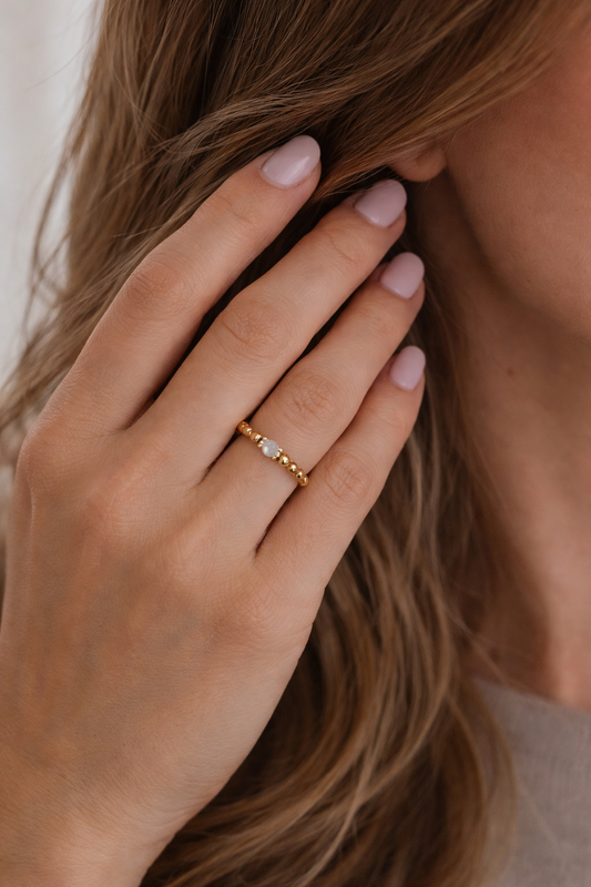 Ring Mondstein Goldig