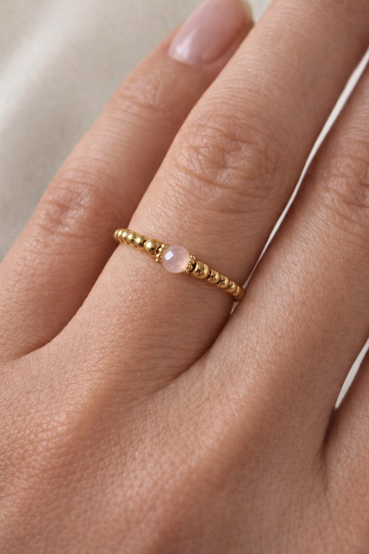 Ring Rosenquarz Goldig