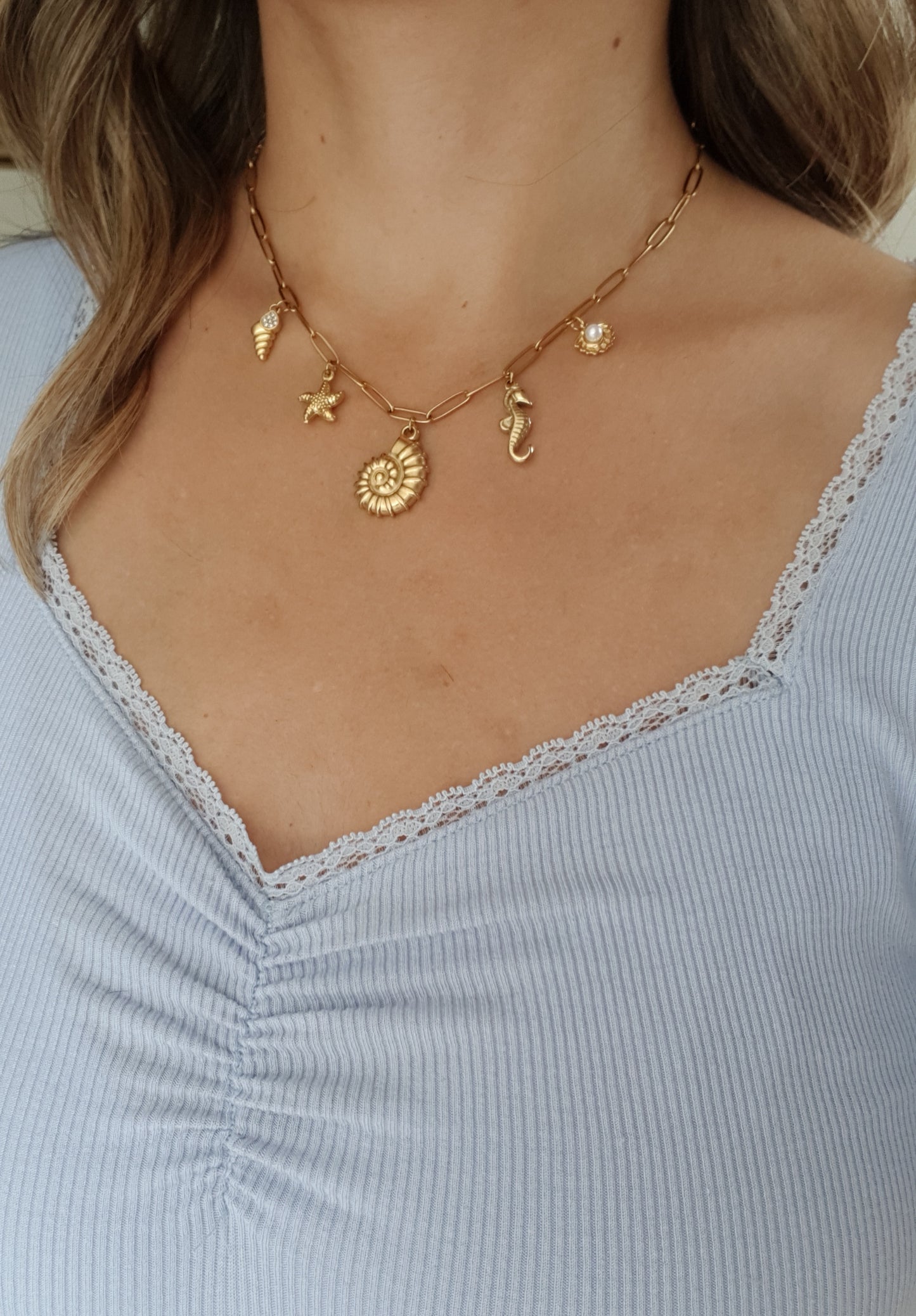 Charms Halskette Beach Vibes Goldig