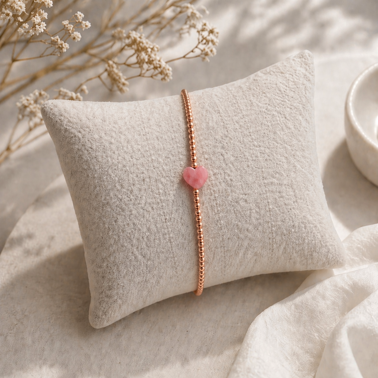 Armband Edelsteinherz Roségold