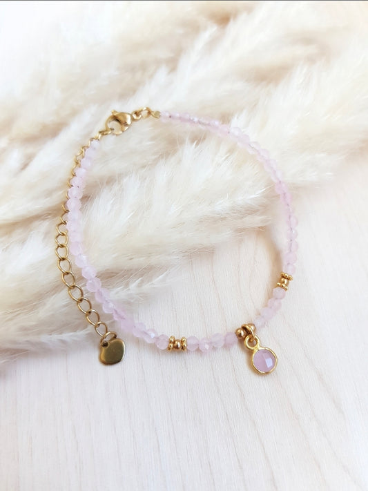 Edelsteinarmband Rosenquarz