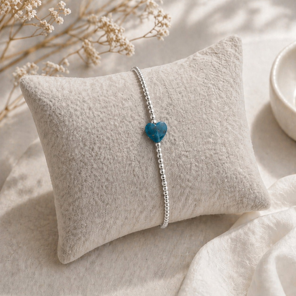 Armband Edelsteinherz Silbrig