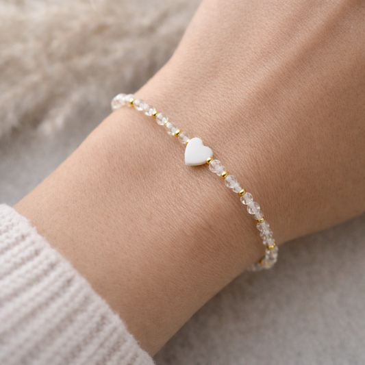 Armband Bergkristall Herz Goldig