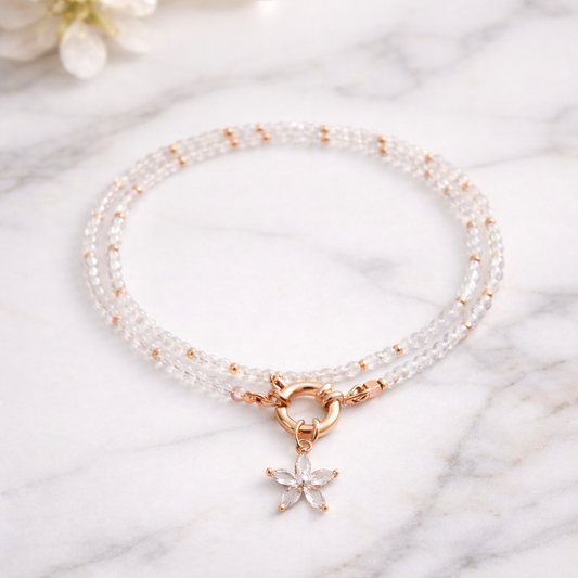 Wickelarmband Bergkristall Roségold