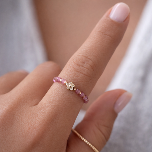 Ring rosa Turmalin Blume