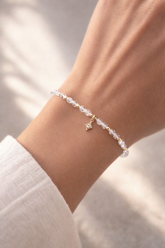 Armband Bergkristall Raute Strassstein Gold