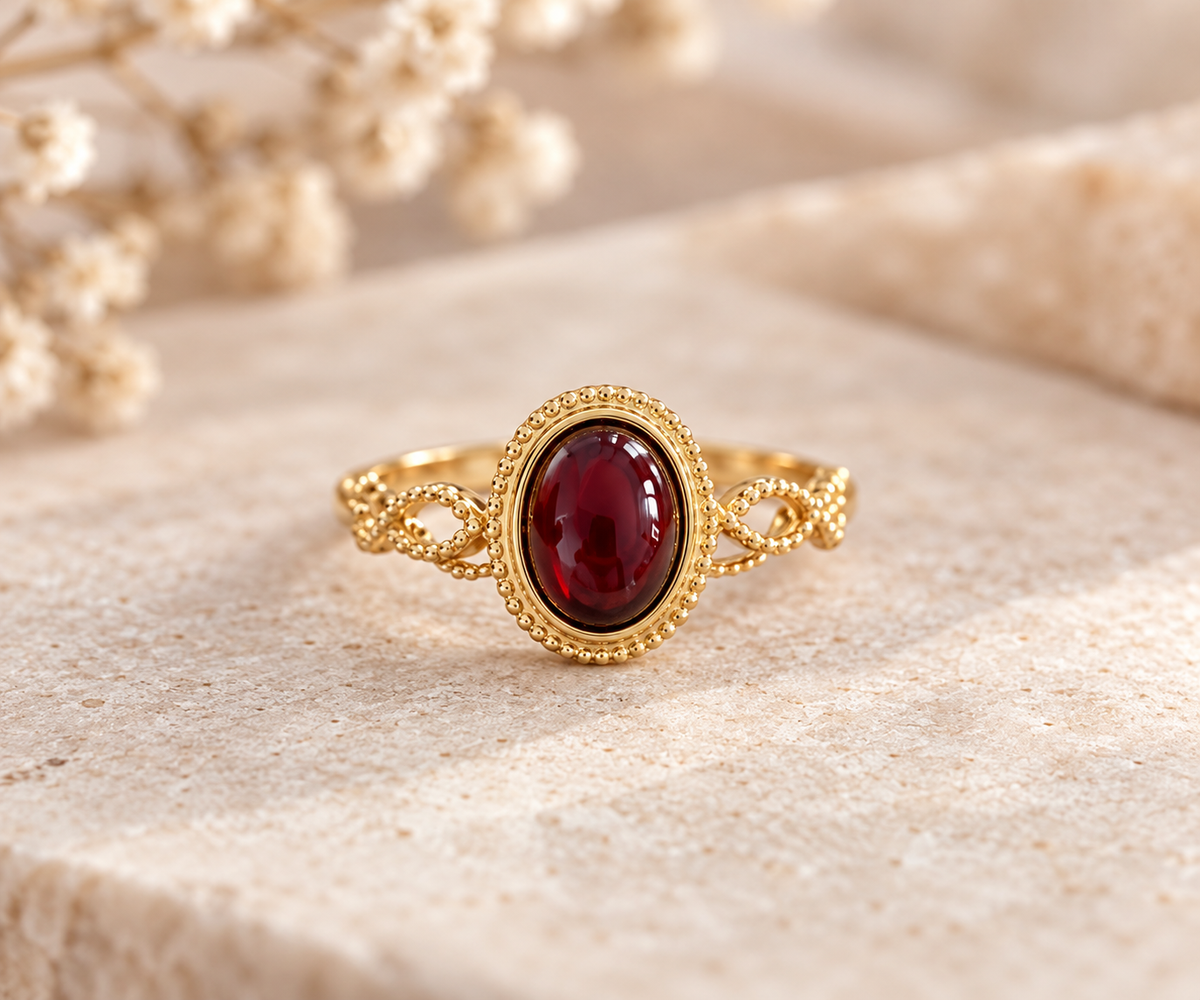 Ring Granat Goldig