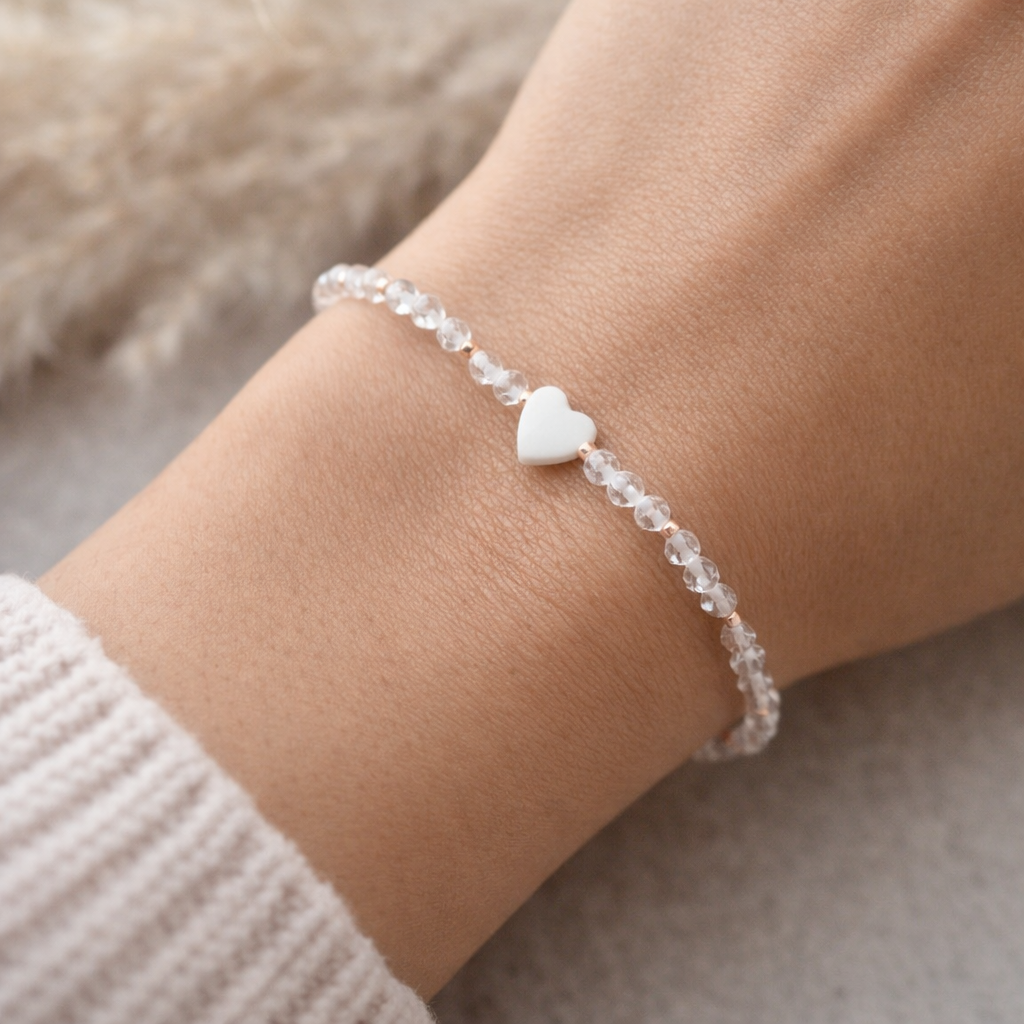 Armband Bergkristall Herz Roségold