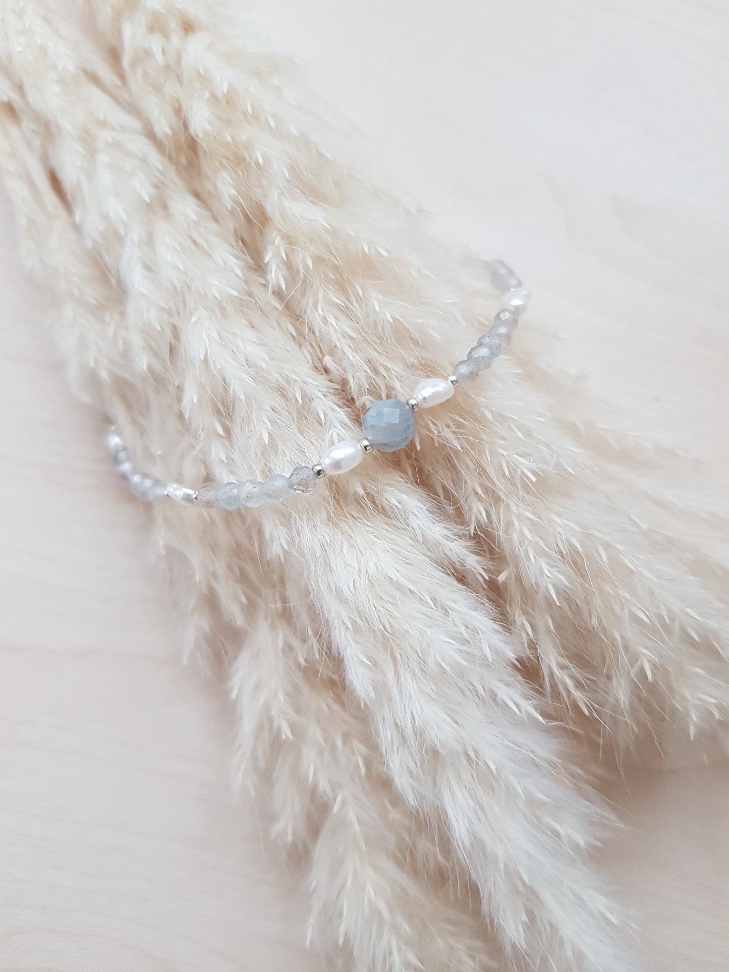 Armband Labradorit & Süsswasserperle