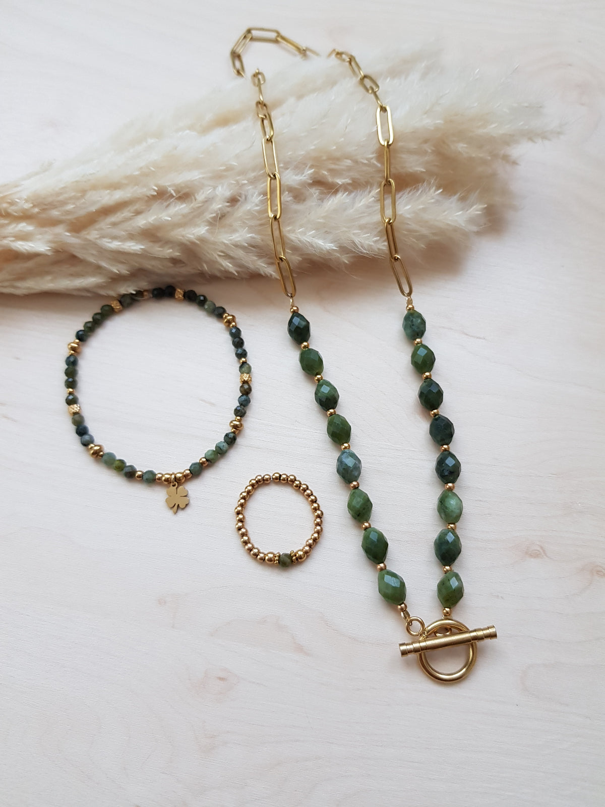 Set Grüne Jade Goldig