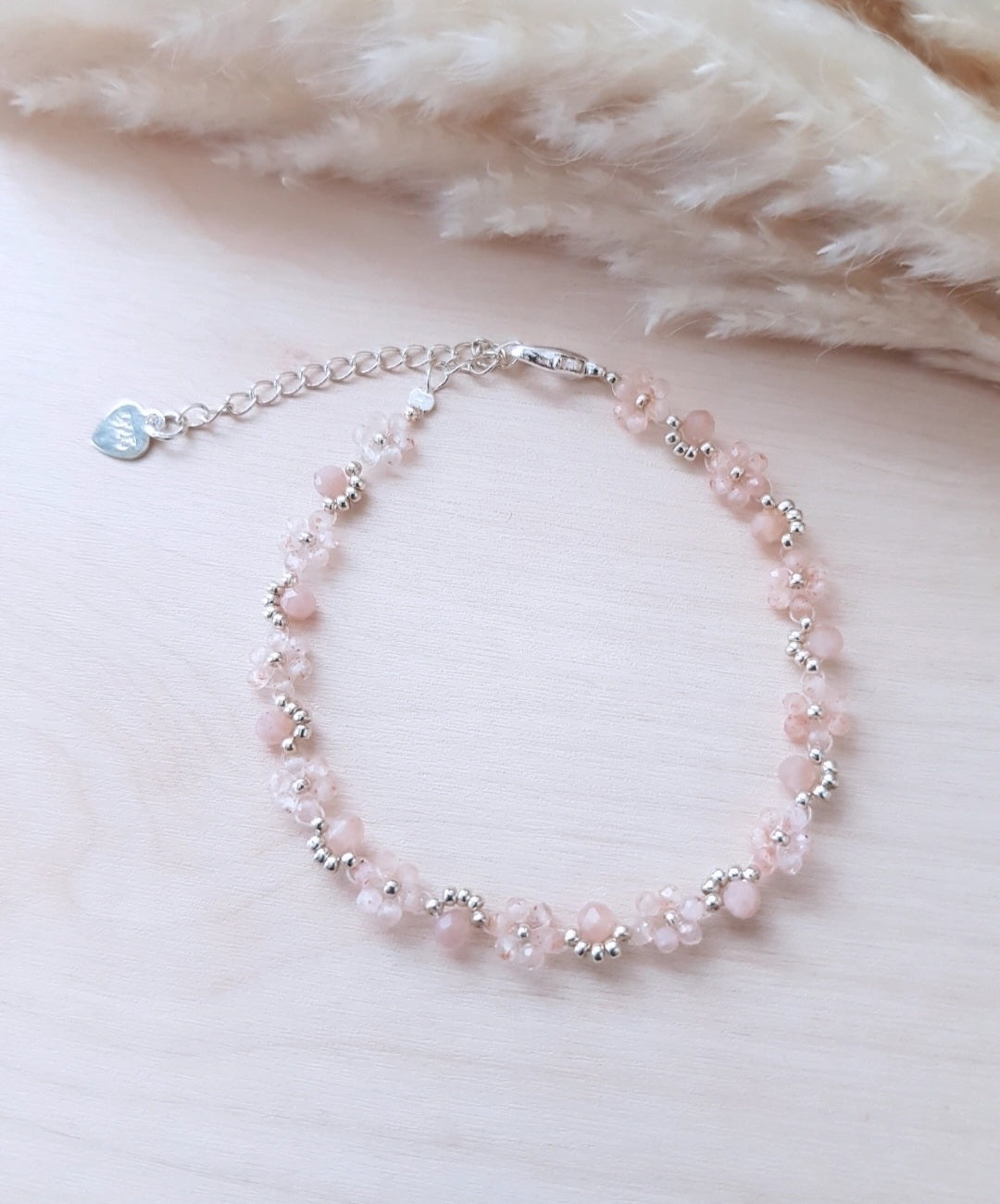 Blümchen Armband Sonnenstein Silbrig