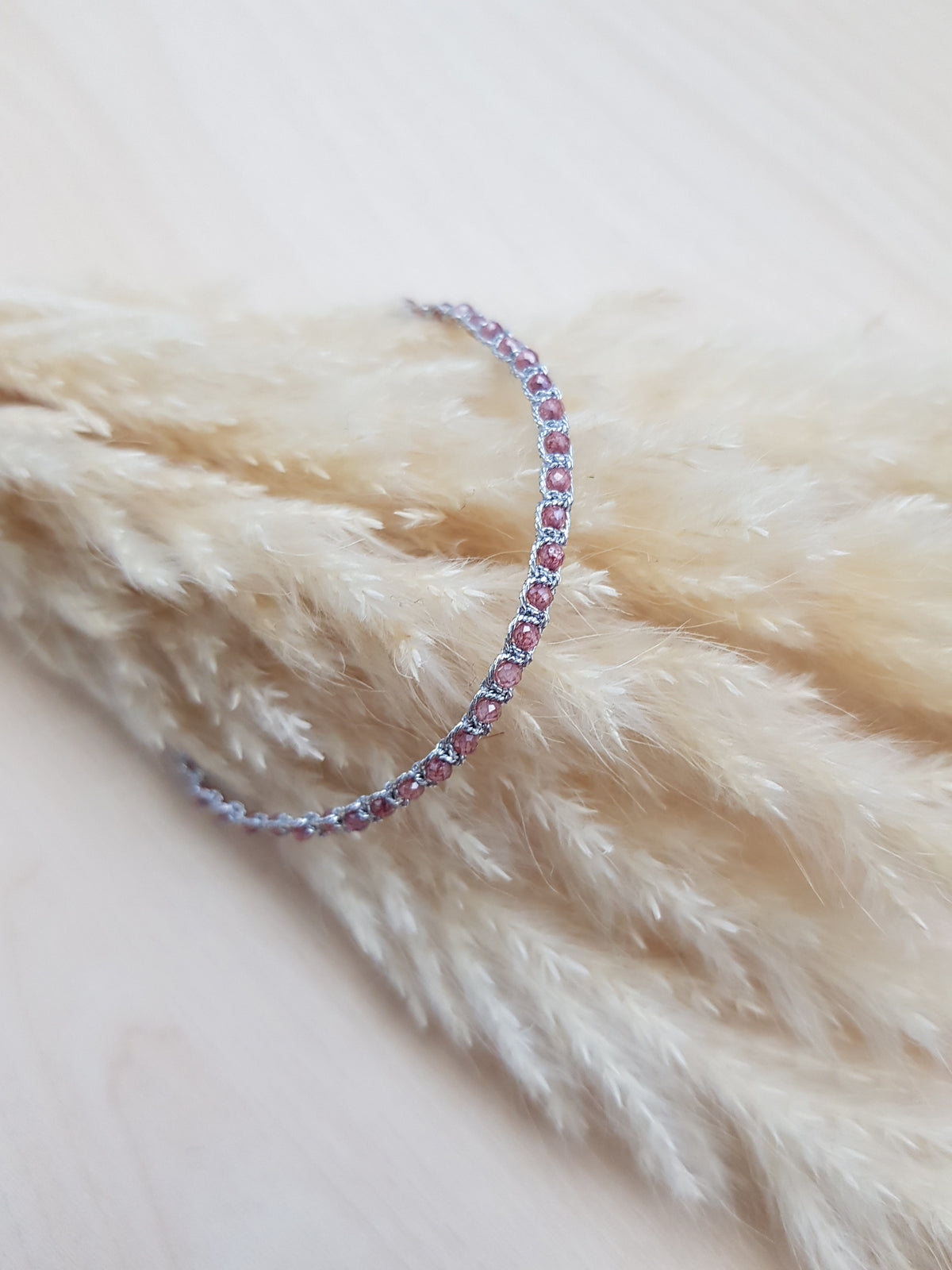 Geknüpftes Armband Zirkonia Silbrig