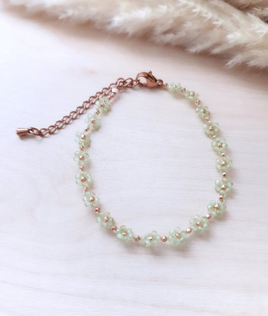 Blümchen Armband Peridot Roségold