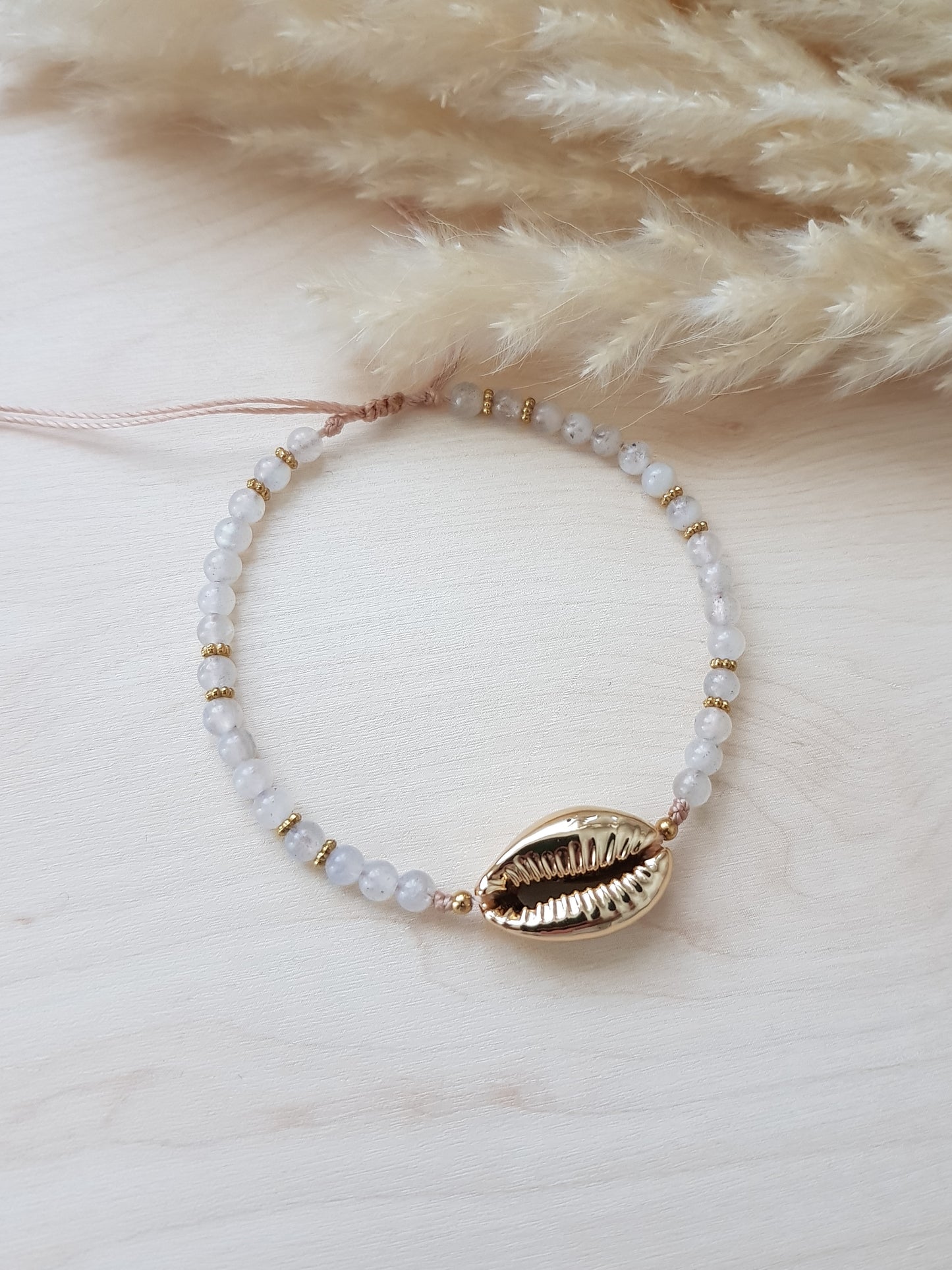 Armband Muschel Labradorit Goldig