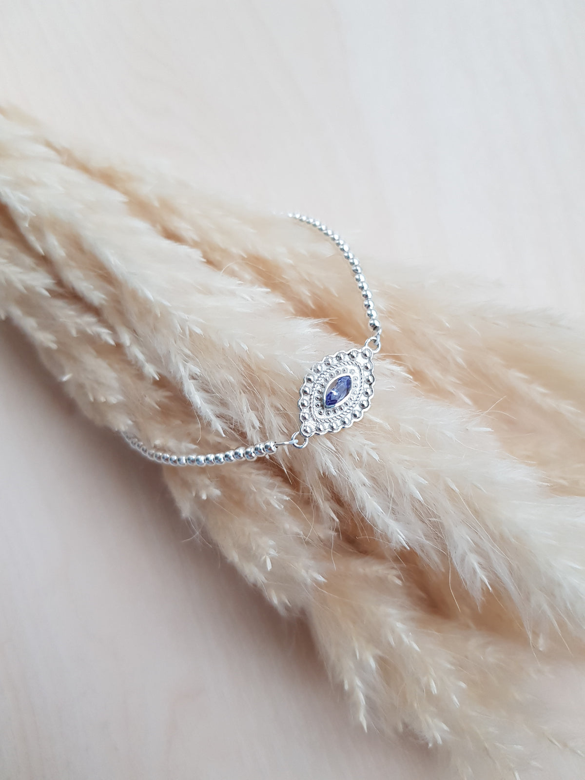 Armband Tansanit Silbrig