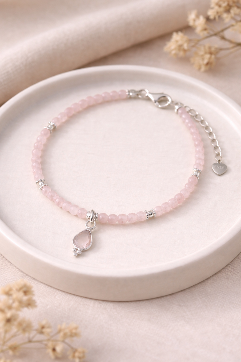 Edelsteinarmband Rosenquarz