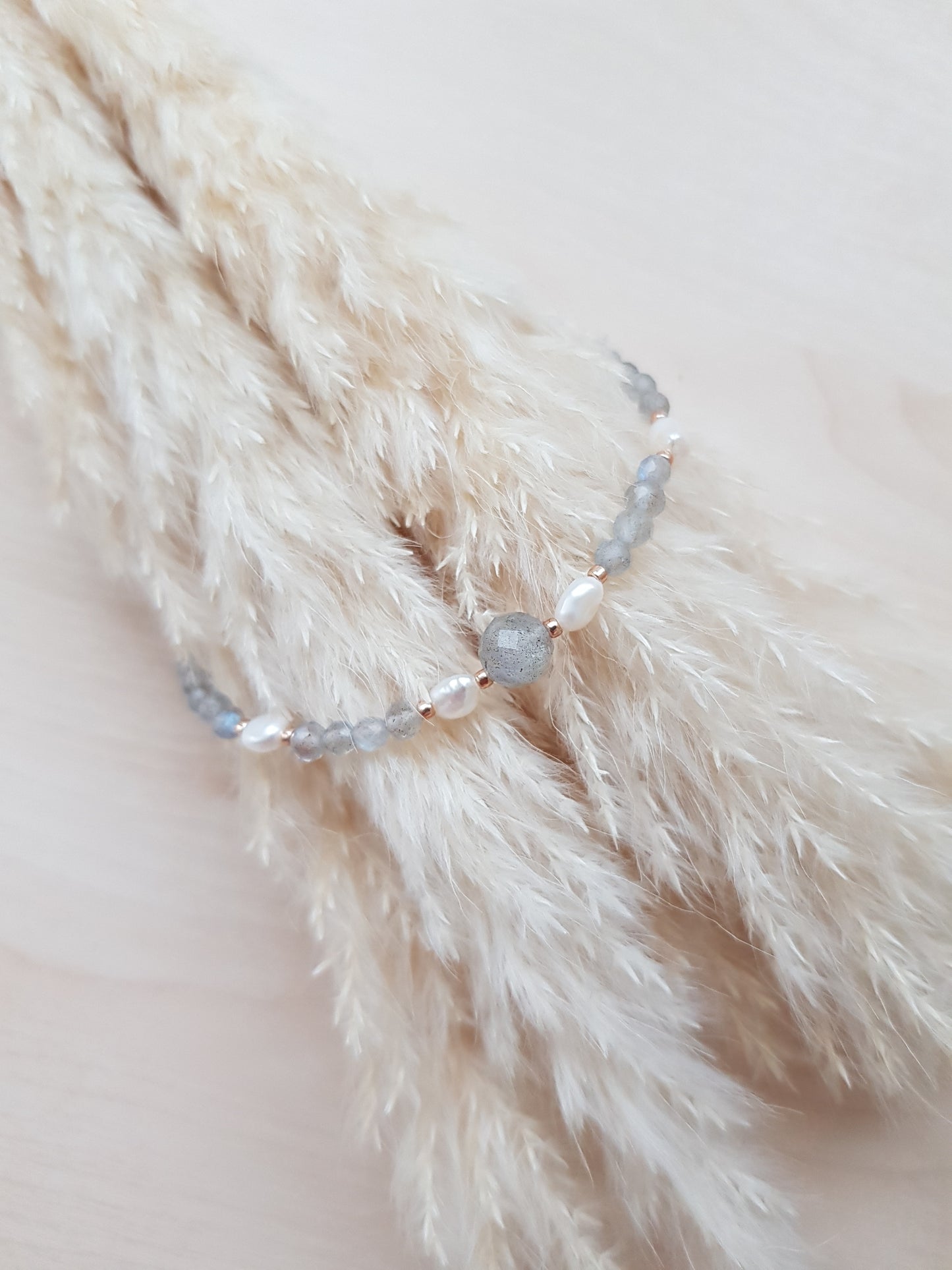 Armband Labradorit & Süsswasserperle