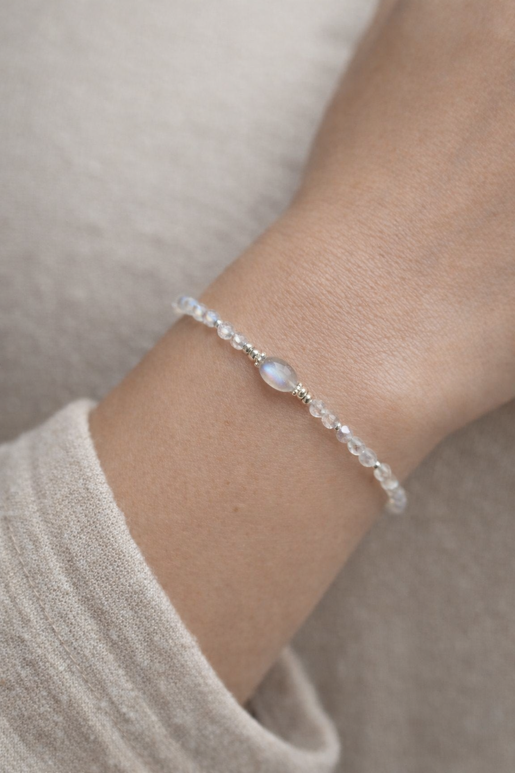 Armband Labradorit Silbrig