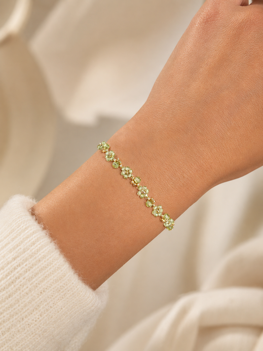 Blümchen Armband Peridot Roségold