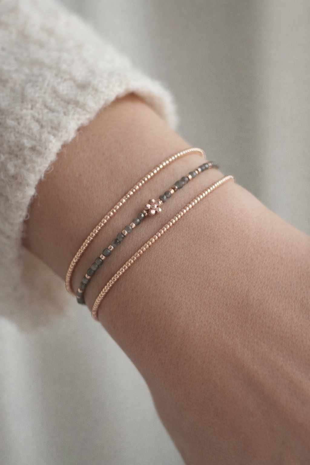 Wickelarmband Goldobsidian Roségold
