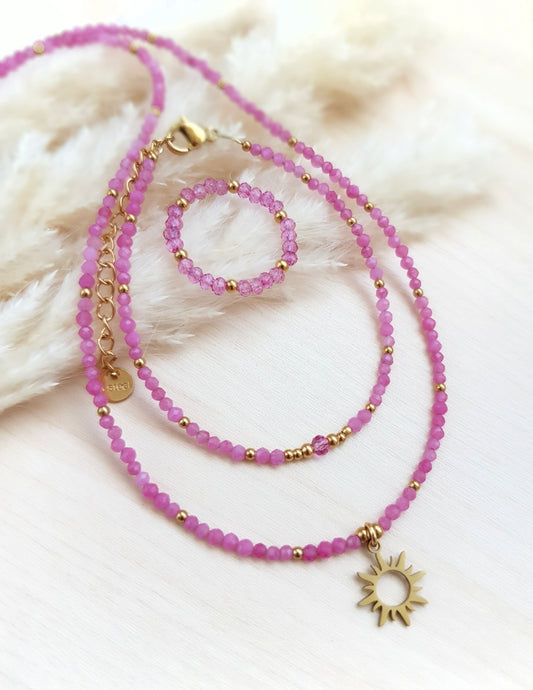 Set Turmalin & Pink Mystic Quarz