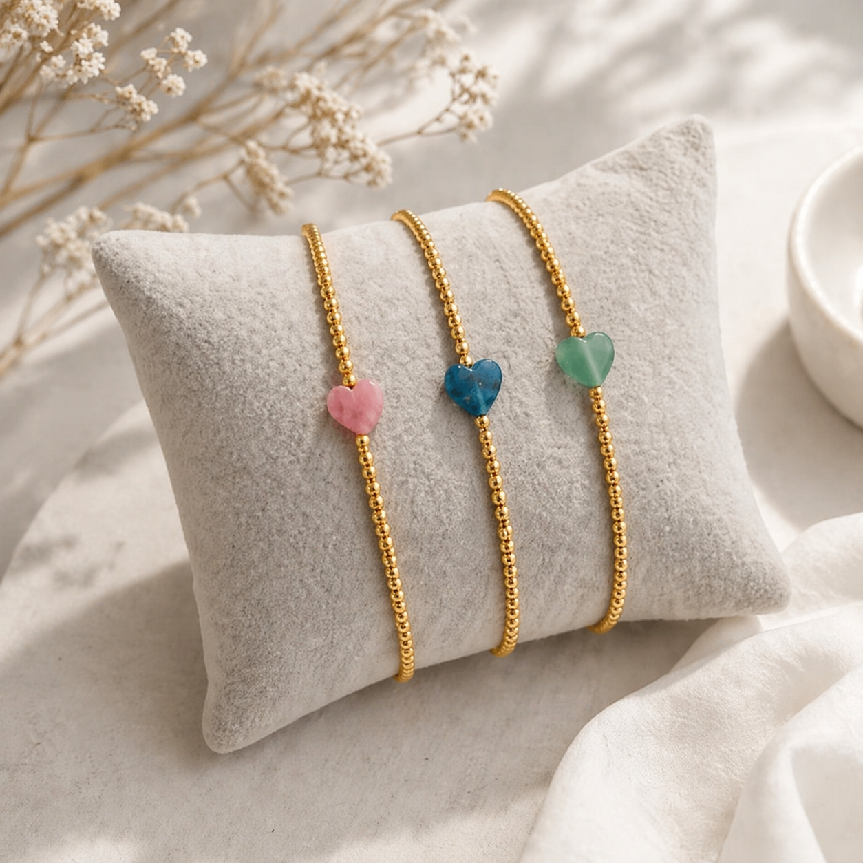 Armband Edelsteinherz Goldig