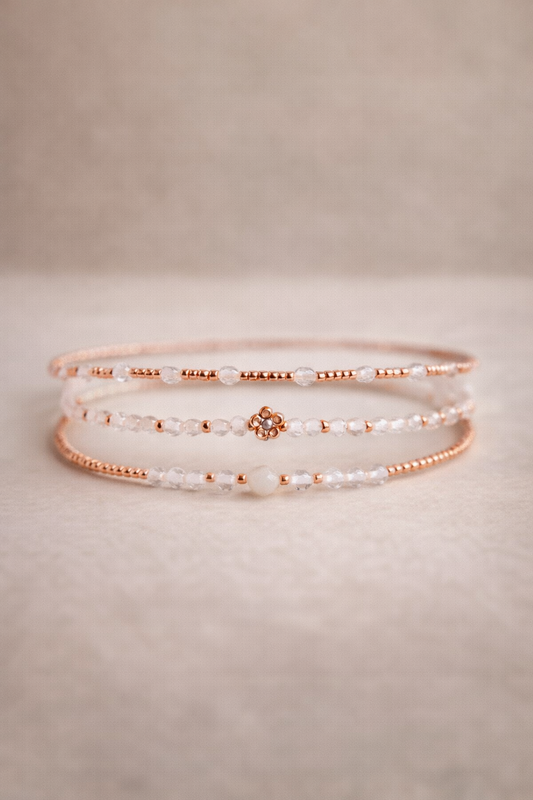 Filigrane Armbänder Bergkristall Roségold