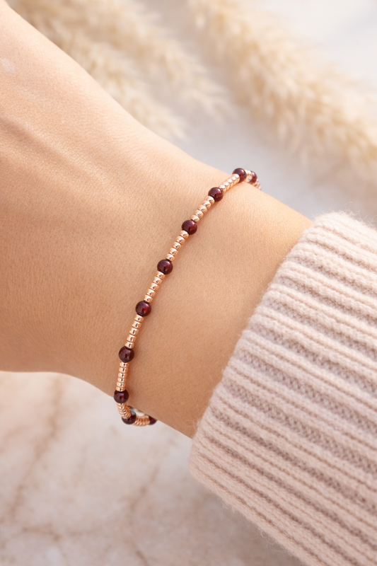 Armband Granat Roségold